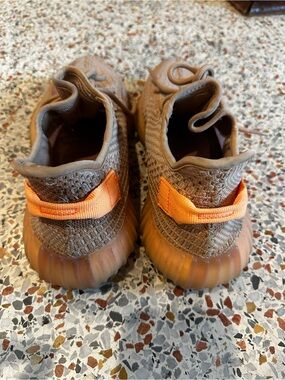 Yeezy 350 Knit Sneakers with Orange Heel Loop